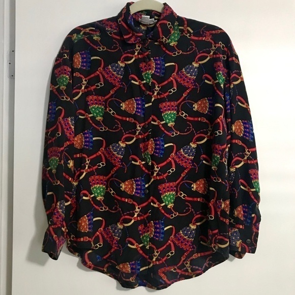 Vintage 90’s Ann Taylor Studio 100% Silk Long Sleeve Button Up Blouse Size 6 - Picture 5 of 5